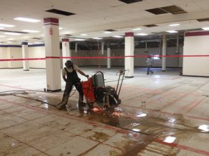 Electric Slab Sawing for Escalator Westmount Mall Ledcor