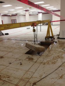 Concrete Removal Westmount Mall Ledcor after Electric Slab Sawing